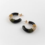 Jewelry - Black, White & Gold Chunky earrings - Sawadee - NACH