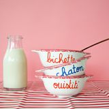 Gifts - KITTEN - BRITANY BOWL WITH TWISTED MESSAGES - PIED DE POULE