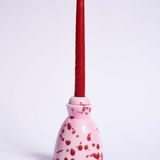 Decorative objects - Fuchsia and Red spotted Ceramic Candlestick - CAROLA FRA I TRULLI