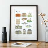 Poster - Poster lieux à visiter Love Lyon - WANDERWORLD