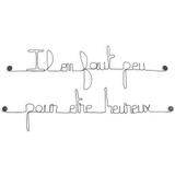 Other wall decoration - Quote Metal “It doesn't take much to be happy” - L'ATELIER DES CREATEURS