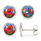 Jewelry - Ears Studs Les Minis Famille Coquelicots / Bleuets - LES MINIS D'EMILIE