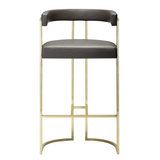 Stools for hospitalities & contracts - Julius Bar Stool in Natural Waxed Leather and Brass Structure - DUISTT