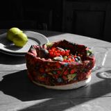 Outdoor decorative accessories - Fabric basket printed Red Berries - MARON BOUILLIE