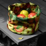 Platter and bowls - Fabric Basket printed Apples - MARON BOUILLIE