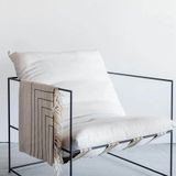 Armchairs - Santa Monica Beige Metal Armchair - CHAPPAL.CO