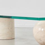 Coffee tables - Geometric Travertine Coffee Table - CHAPPAL.CO