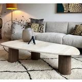 Coffee tables - Gaia Travertine Coffee Table - CHAPPAL.CO