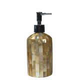 Unique pieces - Yellow Mother of Pearl Inlay Cylindrical Soap Dispenser - THOMAS & GEORGE FURNITURE, LIGHTING & DECOR