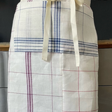 Linge d'office - Tablier multiligne patchwork, base naturelle 100% lin - ENSEMBLE