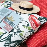 Coussins textile - Housse de coussin 100% lin 80x80 - Motif ARRASTA PÉ couleur rouge TERRA - SABIÁ DESIGN