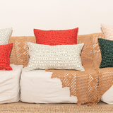 Fabric cushions - 100% linen cushion cover 30x50cm - ARRASTA PÉ design in FOLHA green color - SABIÁ DESIGN