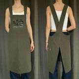 Homewear - Tablier japonais 100% lin avec sérigraphie originale - SAGUITA