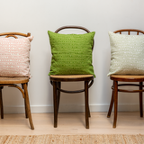 Coussins textile - Housse de coussin 100% lin 45x45cm Motif ARRASTA PÉ couleur vert ABACATE - SABIÁ DESIGN