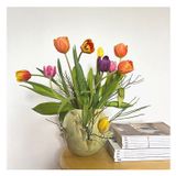 Vases - tulip vase green/yellow - NOMADIC CLAY DESIGN STUDIO