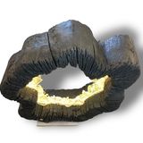 Lampes à poser - Anneau décoratif en bois brûlé 50 cm - ARANGO