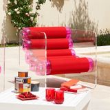 Fauteuils de jardin - MW02| Fauteuil parois PMMA transparentes & fourreaux Runner rouges - MW Exclusive - MOJOW