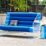 Sofas - MW05| Sofa with transparent PMMA walls & blue Runner covers - MW Exclusive - MW DESIGNER FURNITURE