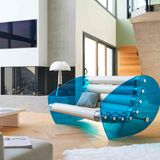 Sofas - MW05| Soshagro Pearl sofa with blue glass panels - MW Exclusive - MW DESIGNER FURNITURE