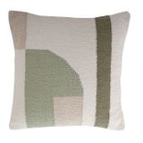 Coussins textile - Coussin artisanal Geo Shapes, sauge, 18 x 18 pouces - CASA AMAROSA
