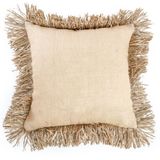 Cushions - The Jute Bonita Cushion Cover - Natural - 60x60 - BAZAR BIZAR - COASTAL LIVING