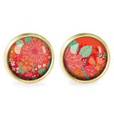 Jewelry - Ears studs Queen Size surgical stainless steel gold - Jardin d'Eté - LES JOLIES D'EMILIE