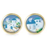Jewelry - Ears studs Queen Size surgical stainless steel gold - Santorin - LES JOLIES D'EMILIE