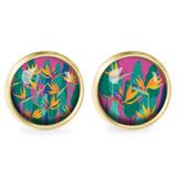 Jewelry - Ears studs Queen Size surgical stainless steel gold - Oiseau de Paradis - LES JOLIES D'EMILIE