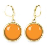 Bijoux - Dormeuses Queen Size acier chirurgical inoxydable Flash Or - Mangue - LES JOLIES D'EMILIE