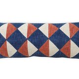Coussins textile - Aakar Block Printed Lumbar Throw Pillow, Blue - 30 x 70 cm - CASA AMAROSA