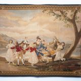 Unique pieces - Gallant scene: La Gallina Ciega (wool tapestry) - TRESORIENT