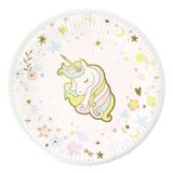 Anniversaires - 6 Assiettes Licorne - Recyclable - ANNIKIDS