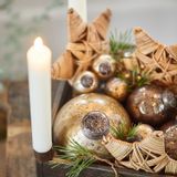 Other Christmas decorations - Christmas ornament pebbled glass white/brass look poor man’s silver - IB LAURSEN