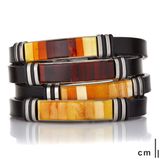 Bijoux - BRACELET MOSAÏQUE en AMBRE ET CAOUTCHOUC - OPALOOK