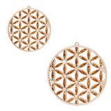 Stained glass decoration - FLOWER OF LIFE WITH - BIRCH WOOD AND AMBER DECORATIONS - OPALOOK