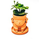 Poterie - Muisca Man face terracotta pot D7 H8 - COLOMBIAN BOHO