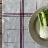 Table linen - Multiline table set, ecru base, 100% linen - ENSEMBLE