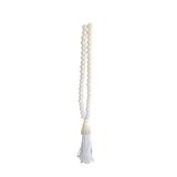 Jewelry - White wool, wood and shell necklace (Bali) - CBLCS22 - BALINAISA