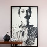 Autres décorations murales - Velvet Decopanels Margot Black and White - MONDILAB