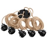 Hanging lights - Hang-5 5-Wire Ceiling Lamp 2.50m - Raw Twine - HOOPZÏ