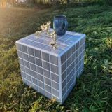 Coffee tables - Grey mouse tiled cube - L'ATELIER DES CREATEURS