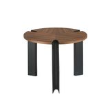 Tables basses - Table d'angle en noyer et acier noir - ANGEL CERDÁ