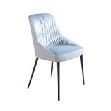 Chairs - Chair upholstered in eco-leather, fabric and black steel legs - ANGEL CERDÁ
