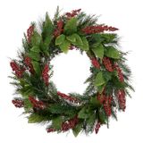 Other Christmas decorations - + LF/BERRY/PINE WREATH GRN/RD 71CM - GOODWILL M&G