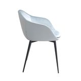Fauteuils - Chaise tapissée en tissu et similicuir avec pieds en acier noir - ANGEL CERDÁ