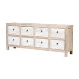 Commodes - Commode naturel 8 tiroirs - ASITRADE