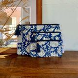 Pochettes - Pochettes ethniques bleu et blanches Anjali / lot de 3 - TERRE AMBRÉE