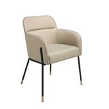 Chaises - Chaise de salle à manger tapissée en cuir écologique et pieds en acier noir - ANGEL CERDÁ