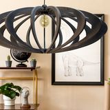 Decorative objects - Pendant lamp Rolling Black D70cm - RIF LUMINAIRES