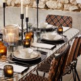 Dining Tables - Papyrus rectangular high table in synthetic wicker, glass and metal - CFOC